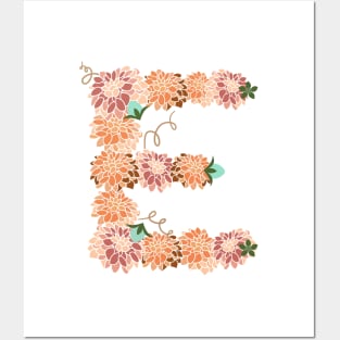 Letter E Floral Posters and Art